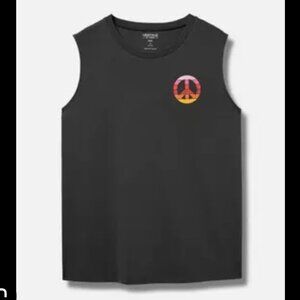 Torrid | Peace Relaxed Fit Heritage Jersey Crew Tee Muscle Tee Size Medium (00)